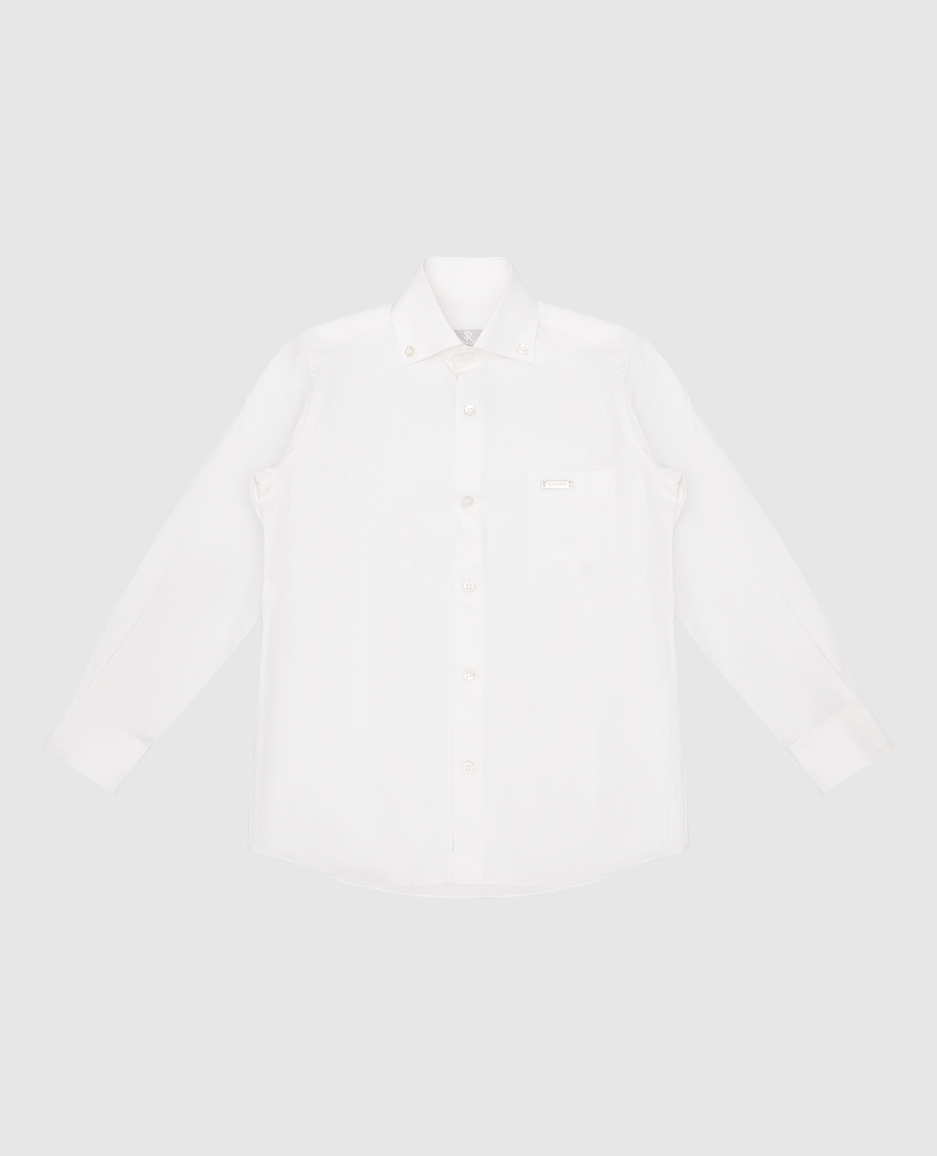 Children's white shirt in a geometric pattern stefano ricci