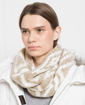 MooRER Beige patterned scarf STORMYGEW