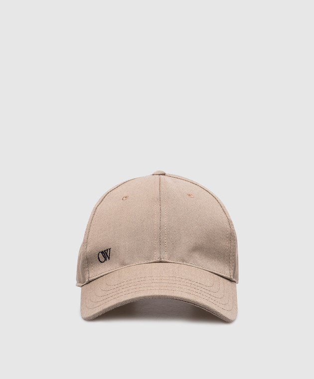 Off-White - Brown wool cap with embroidered OW logo  display picture 3