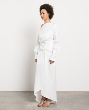 Off-White White dress-shirt of asymmetric cut OWDB466S23FAB001