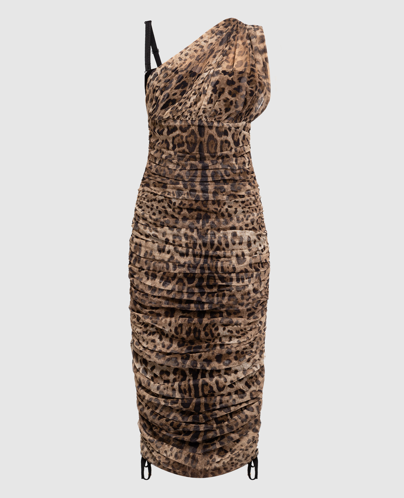 Brown leopard print midi dress Dolce&Gabbana