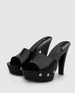 Paris Texas Black patent leather Consuelo studded mules PX975XVN01