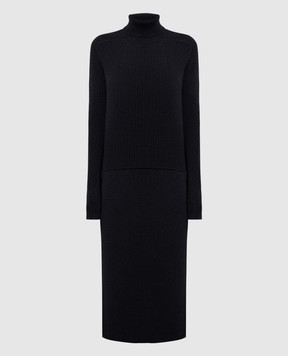 Babe Pay Pls Black cashmere sweater and skirt suit MD9751312341MI