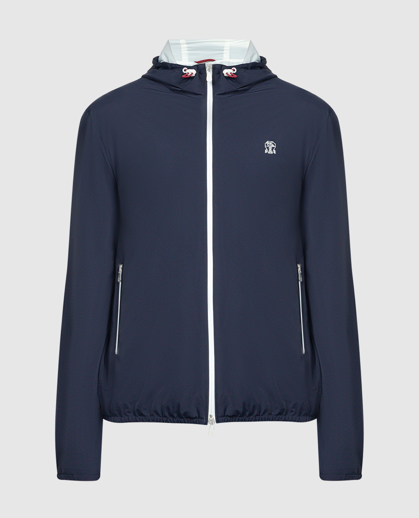 

Blue windbreaker with logo embroidery Brunello Cucinelli