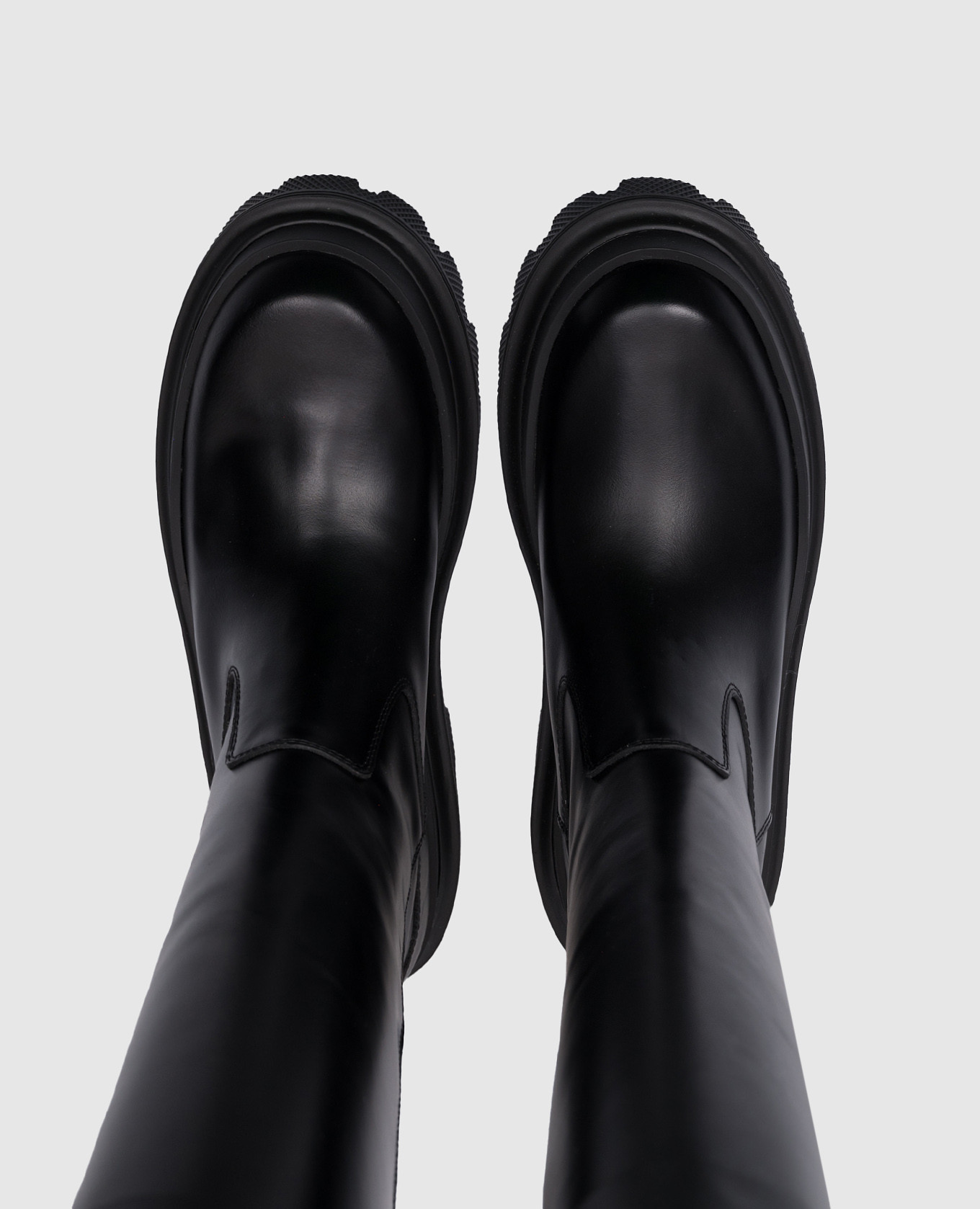 

Black leather boots with metal logo Dolce&Gabbana