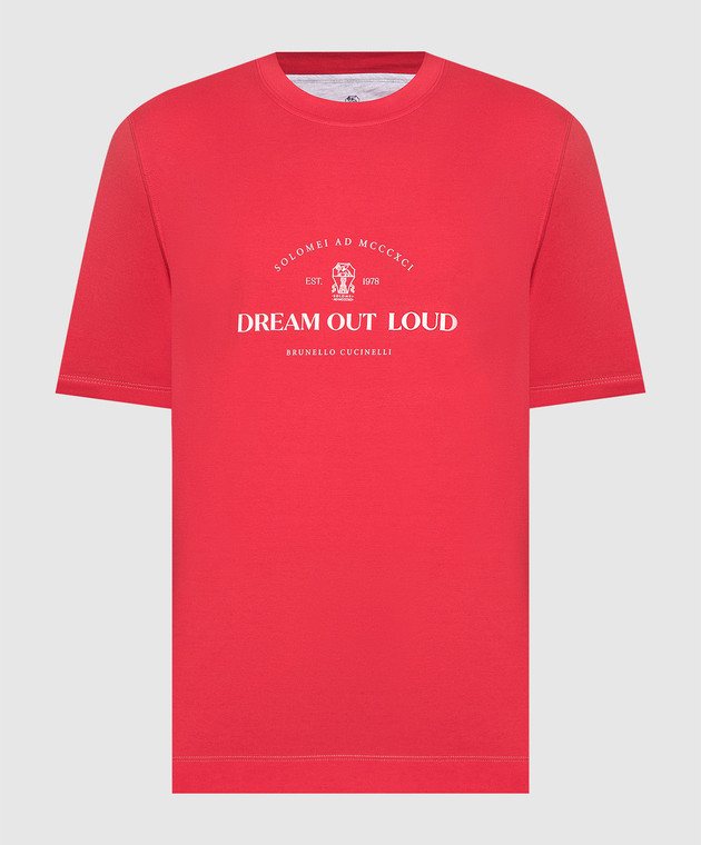 Brunello Cucinelli - T-shirt rouge avec imprimé Dream out Loud