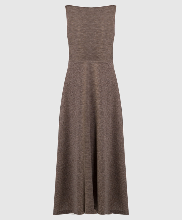 Toteme - Brown melange midi dress made of wool 234WRTWDR134FB0028 - shop  with Denmark delivery at Symbol