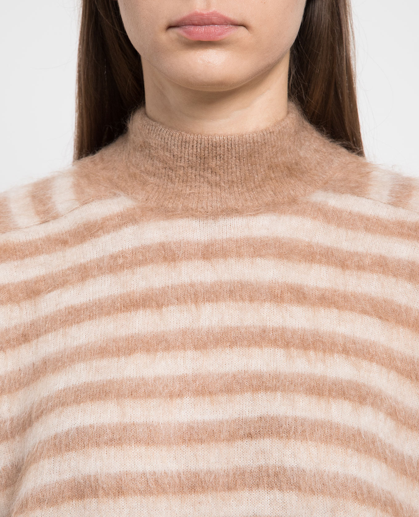 

Brown striped sweater with monil chain Brunello Cucinelli