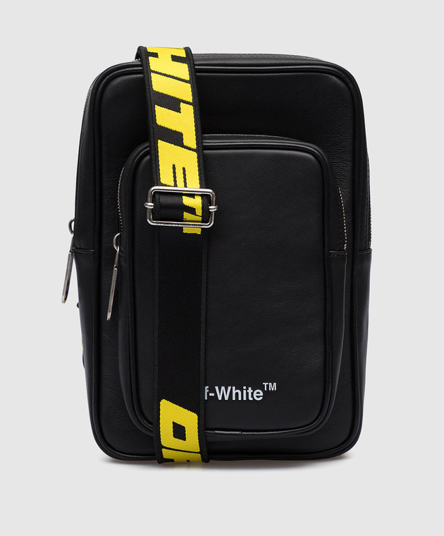 Off White Hard Core black leather sling bag OMNQ041F22LEA001 buy with Greece delivery at Symbol