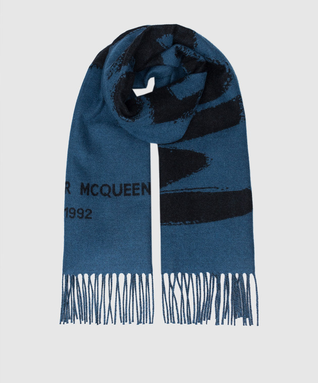 Alexander mcqueen scarf blue best sale