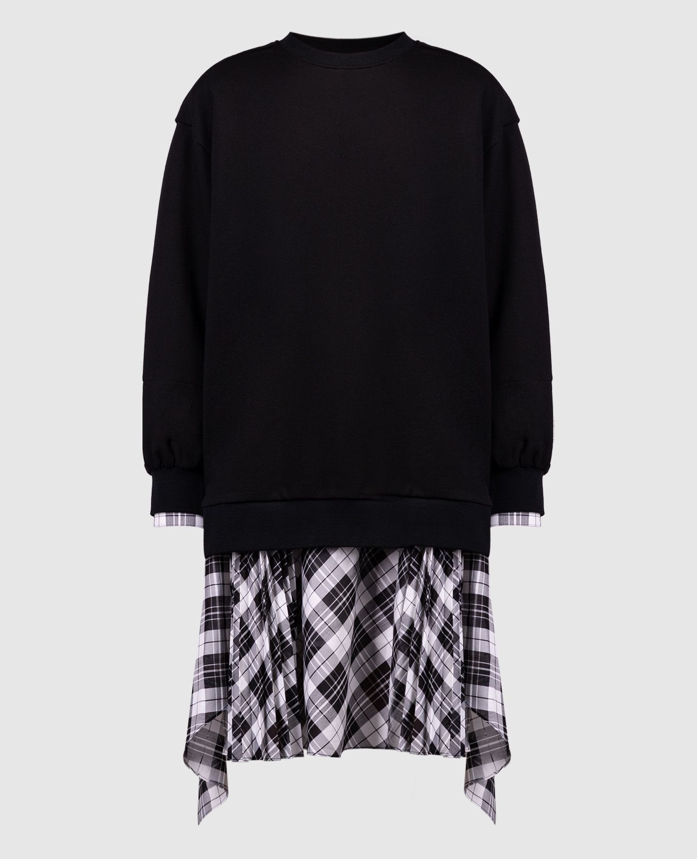 

Black double design dress with logo Juun.j