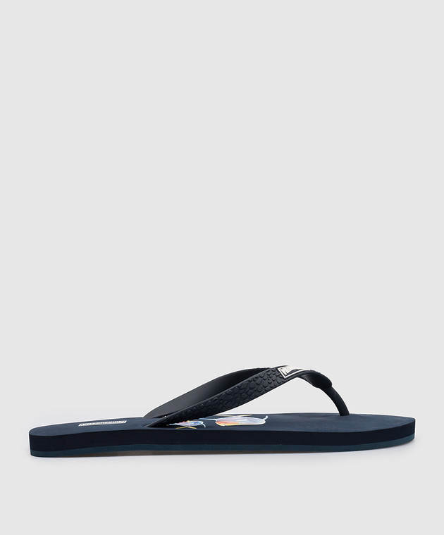 Vilebrequin - Blue Piranhas logo flip flops COPU3517 - shop 