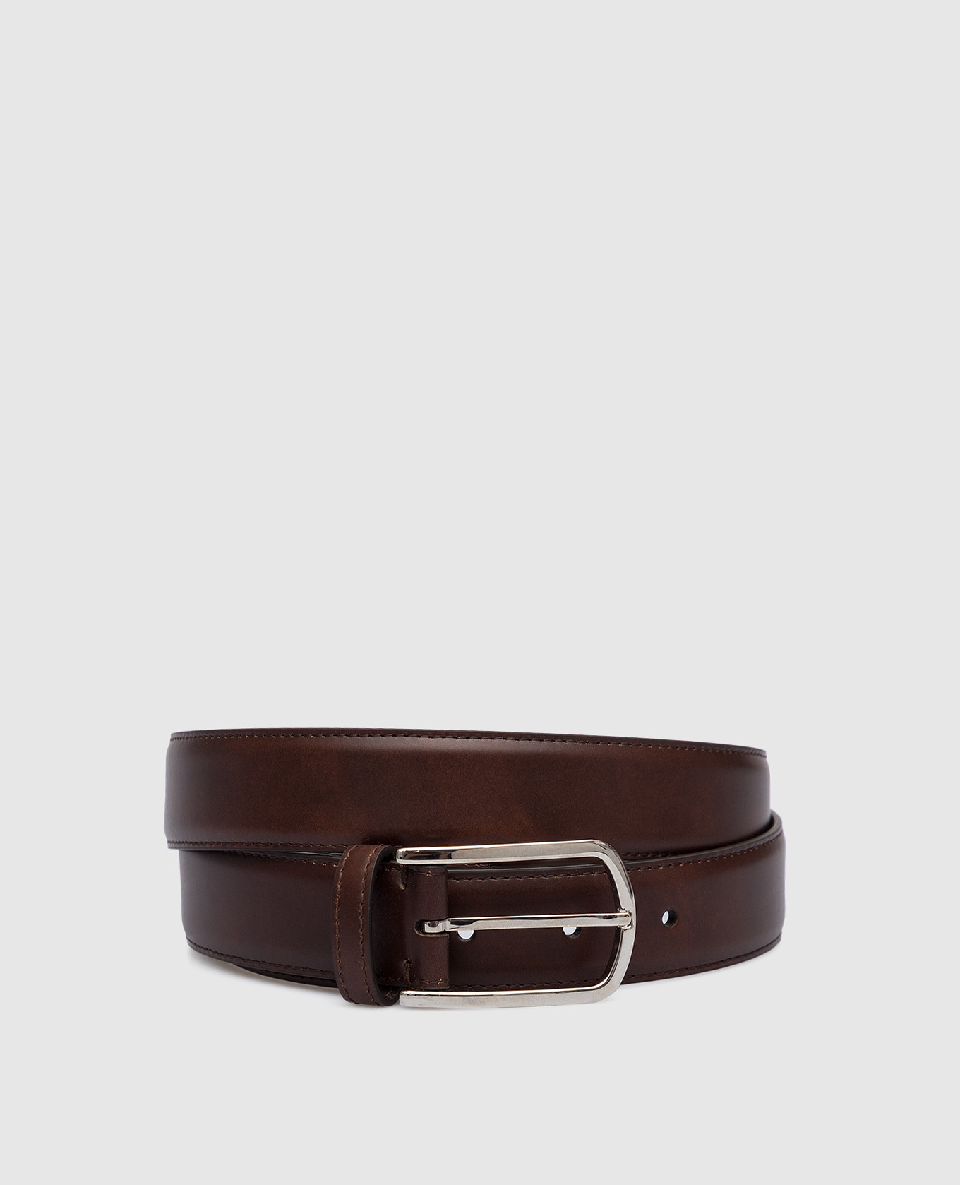Dark brown leather belt brunello cucinelli