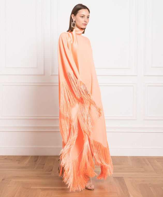 strapless open back dress Final Sale Plus Size Fringe Sweater Dress in Burnt Orange – Chic And Curvy main image 0