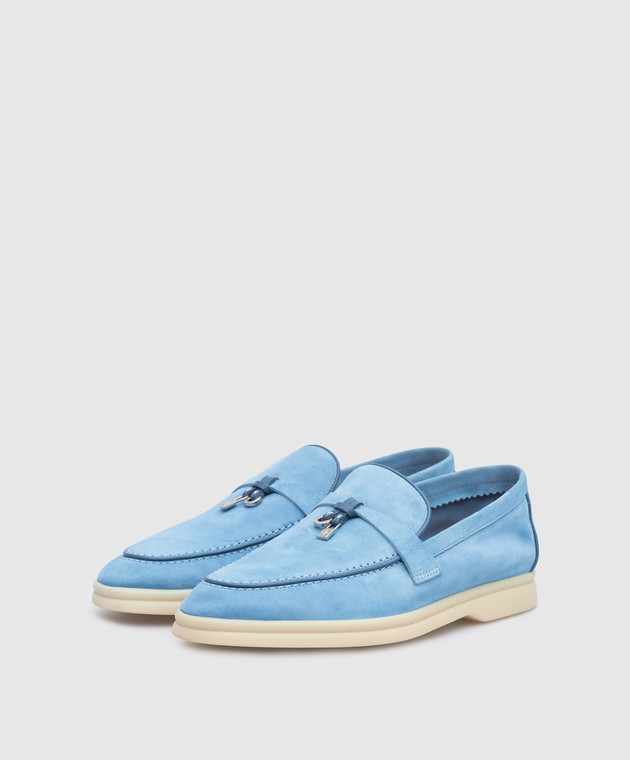 Loro Piana - Light Blue Suede Loafers ChangeClear FAL5899 - shop with  Slovakia delivery at Symbol