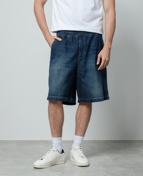 Valentino Blue shorts with a worn effect 4V3DD02Q9W7