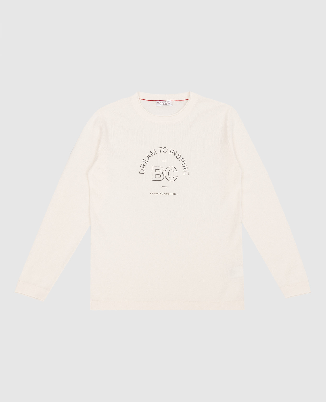 

Children's white cashmere jumper with a print Brunello Cucinelli