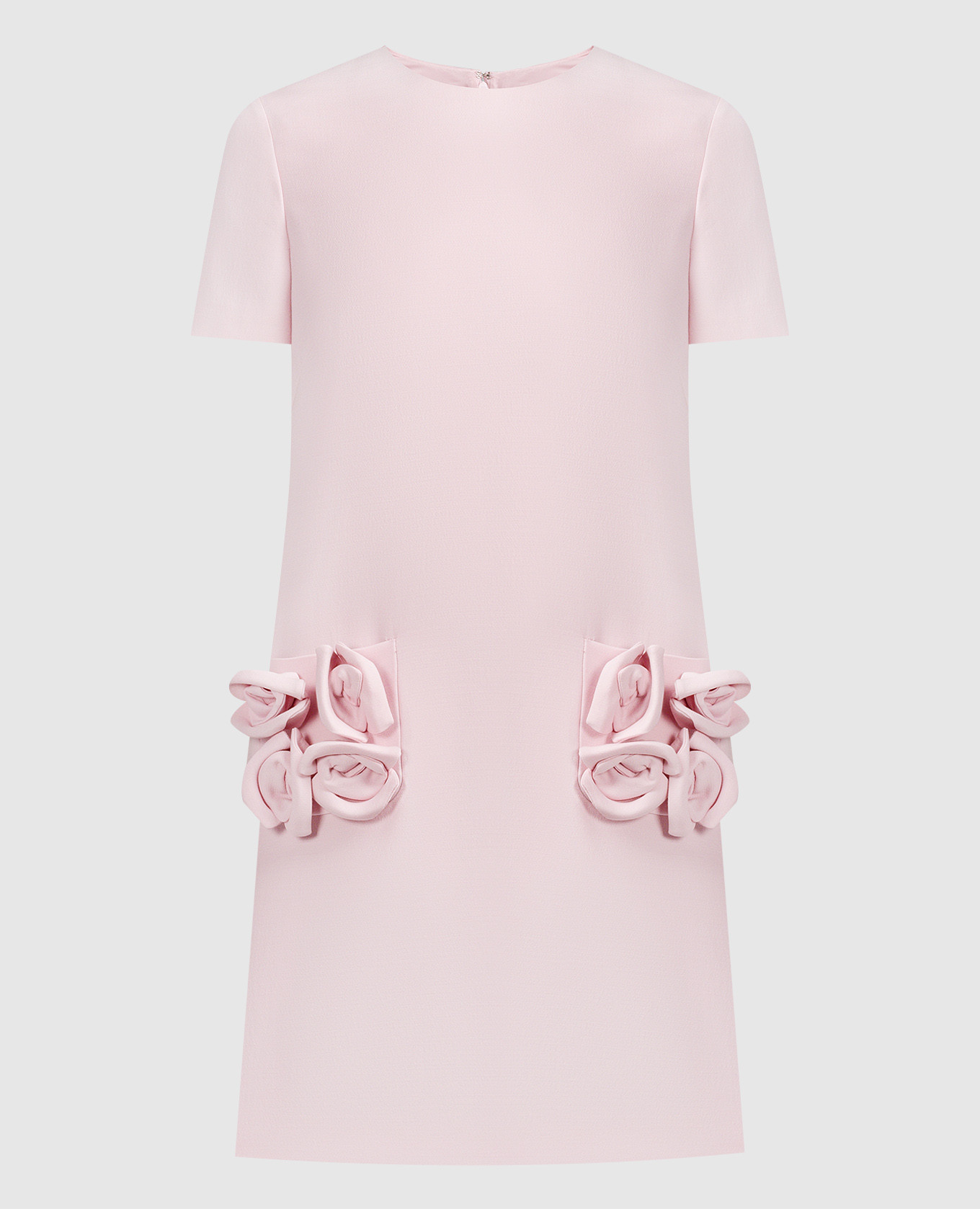 

Pink mini dress with appliqués in the form of flowers Valentino