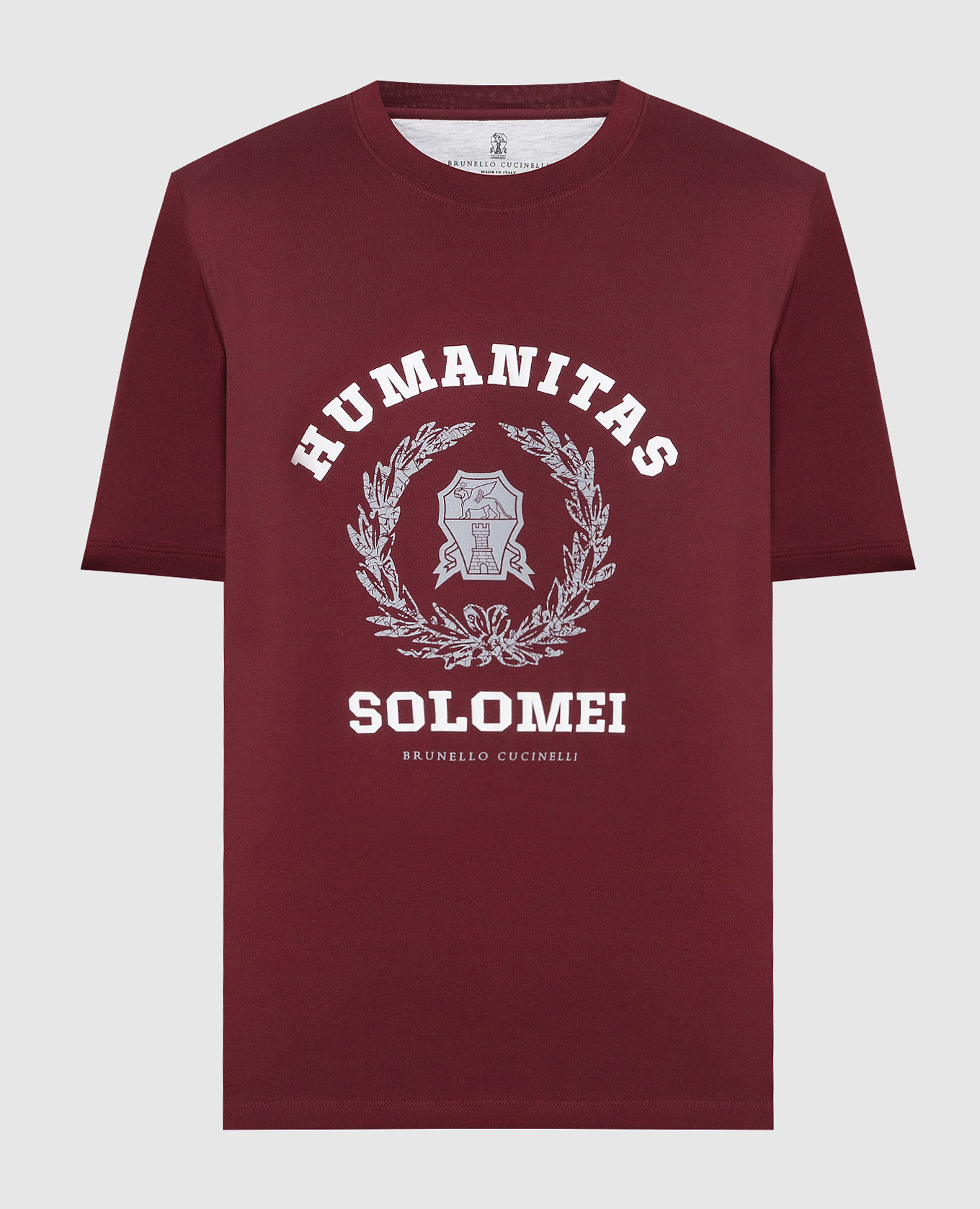 

Burgundy t-shirt with logo print Brunello Cucinelli, Бордовый