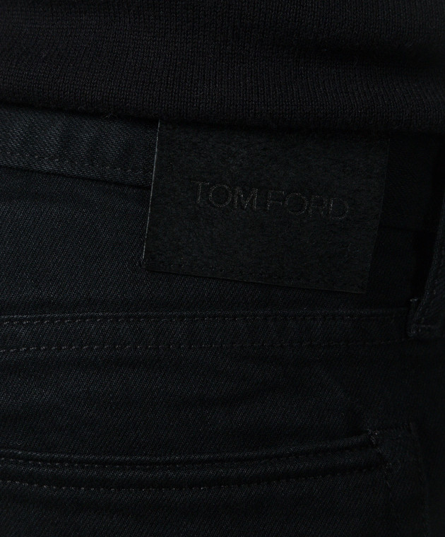 Tom Ford - Black slim jeans with logo patch DPS001DMC005S23