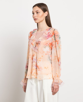 Twinset Beige blouse in floral print 231TP2734