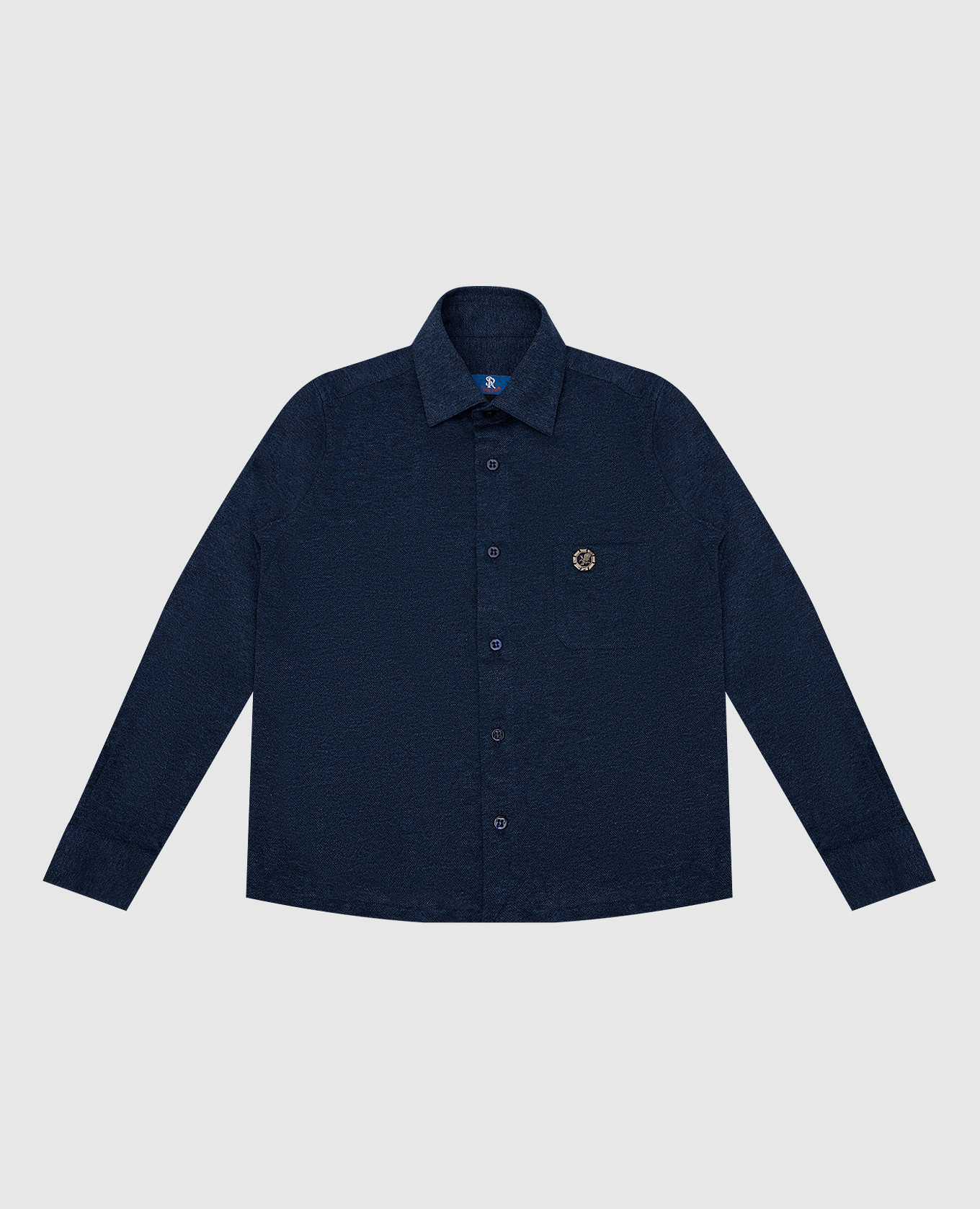 Children's blue shirt with logo stefano ricci