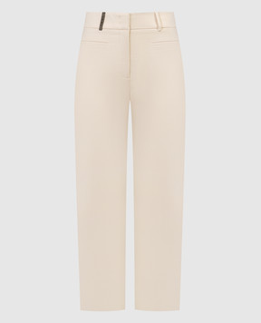 Peserico Beige pants with a patch P04615J001953