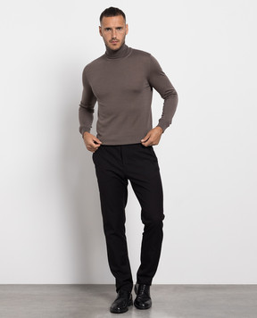 Cashmere&Whiskey Brown wool, silk and cashmere golf MU8571318410R