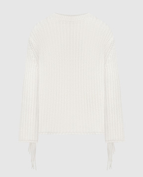 LISA YANG Beige Hilma cashmere sweater with fringe 2023323