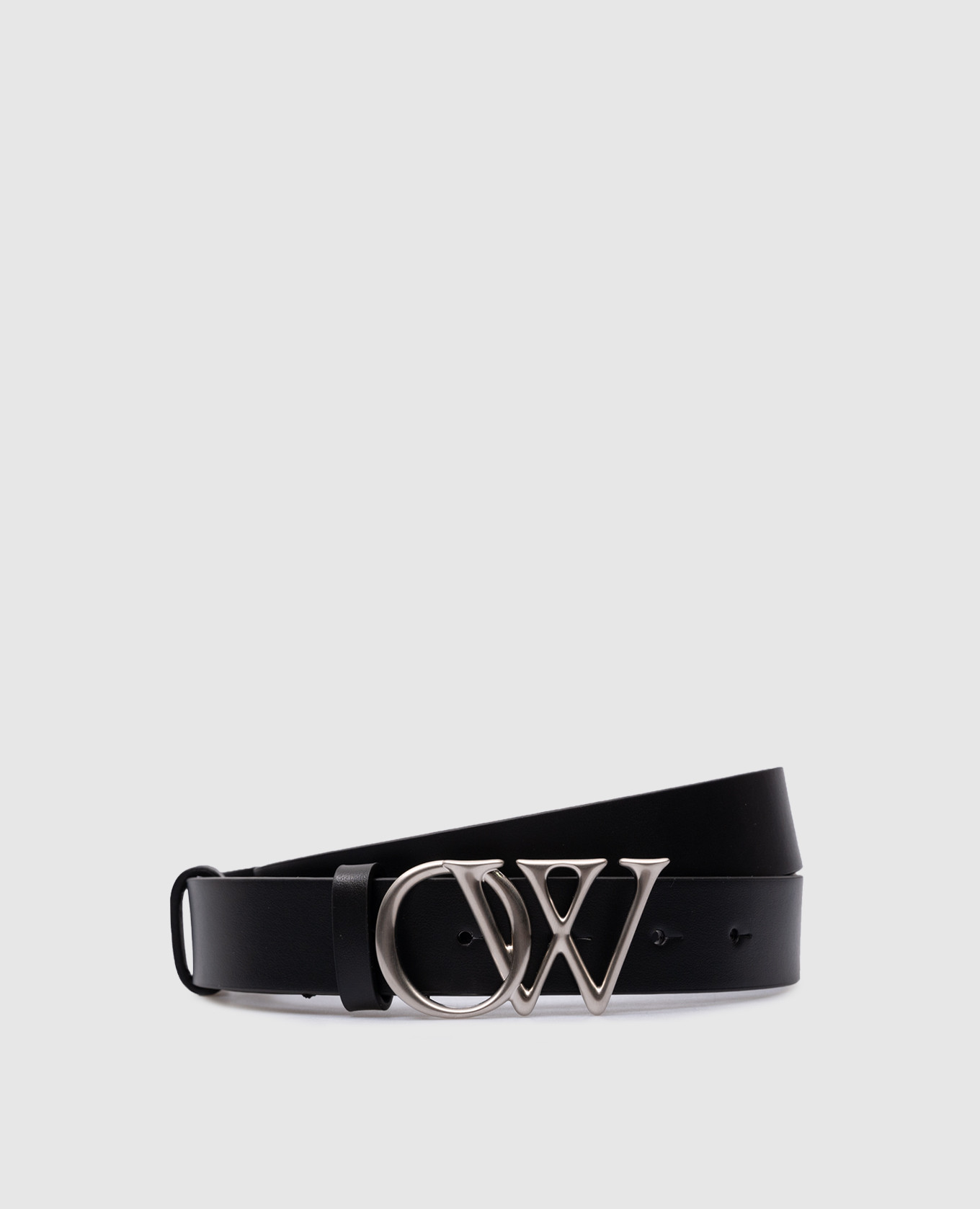 

Black leather strap with logo monogram Off-White, Черный