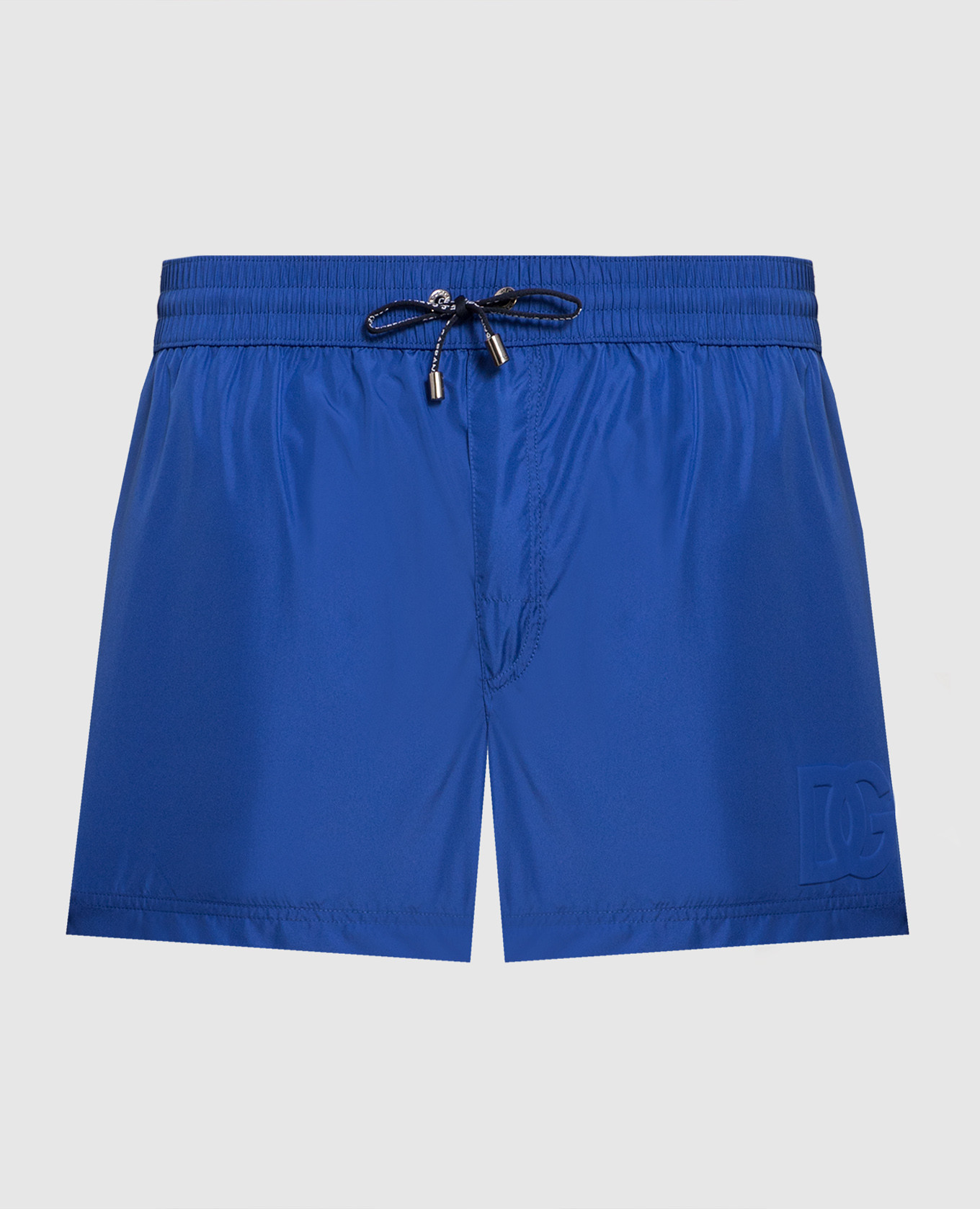 Blue swim shorts with textured dg logo dolce&gabbana