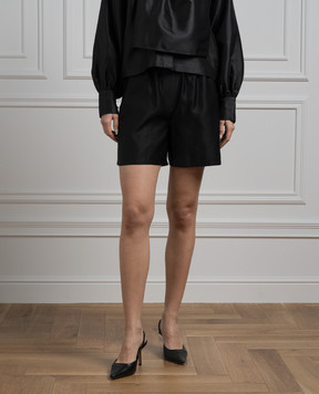 Max Mara Black shorts with logo PIADENA