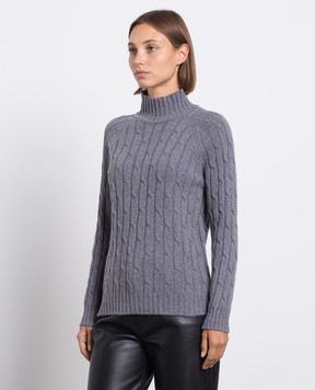 Babe Pay Pls Gray sweater made of cashmere in a textured pattern MD9701305341TR