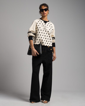 Balmain Beige sweatshirt with a print CF1JO066GD27