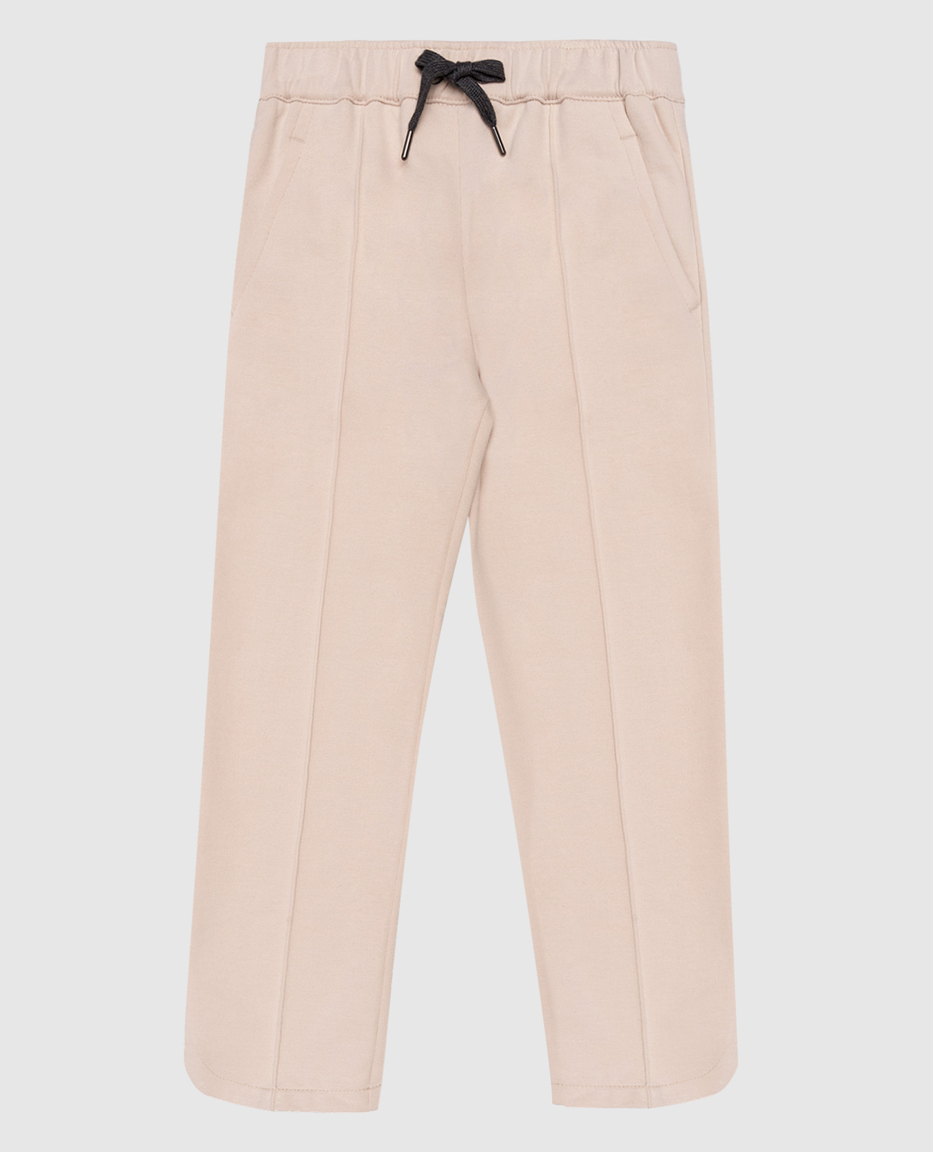 Children's beige track pants with a monil chain brunello cucinelli