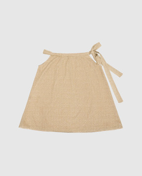 Oseree Children's beige dress Osemini Lumiere Dress with lurex LSS238GLUREX