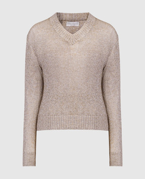 Brunello Cucinelli Beige pullover with lurex MLE727602