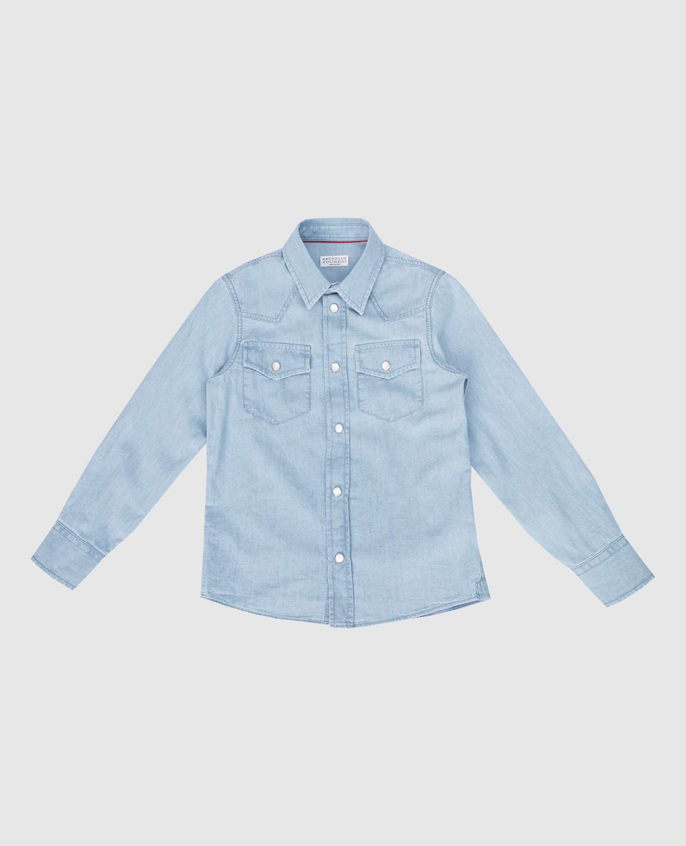 

Children's blue denim shirt Brunello Cucinelli, Light blue