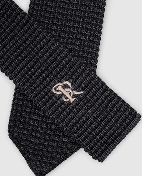 Stefano Ricci Children's gray patterned silk tie YCRMTSR916