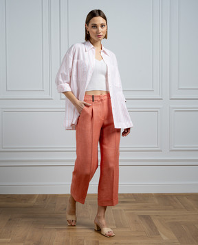 Peserico Orange pants with linen P0425802112