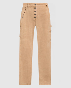 Twinset Beige cargo jeans with embroidery 232AP2381