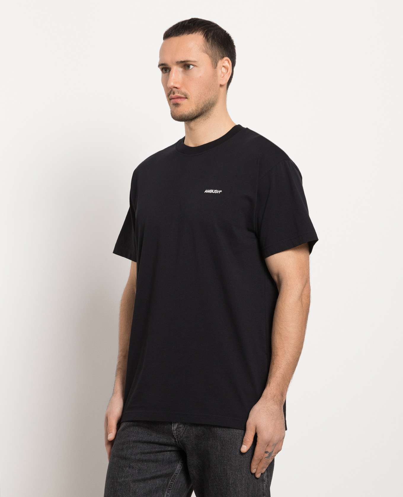 

Black t-shirt with logo embroidery AMBUSH