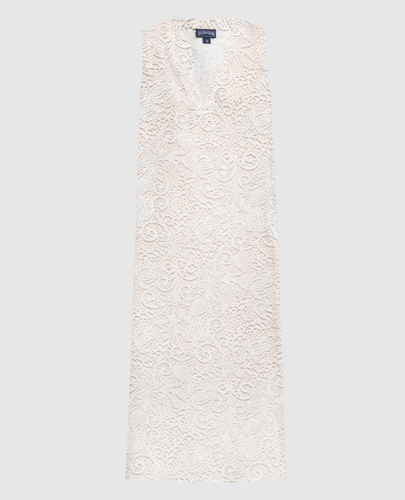 Beige Feather dress in print Vilebrequin