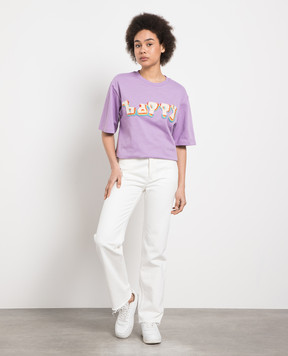 Max Mara Sportmax Purple t-shirt with appliqué SELVI