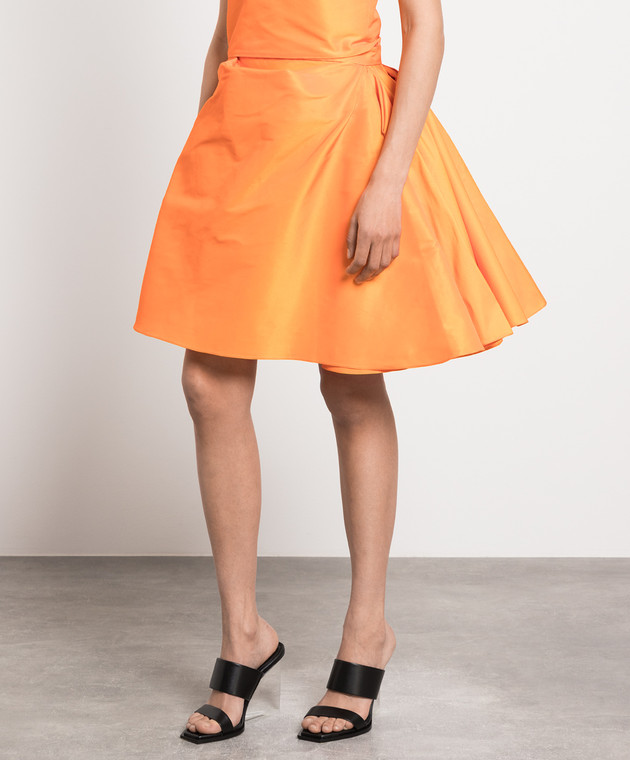 Alexander McQueen Orange skirt with drapery 745664QEACM buy with Luxembourg delivery at Symbol