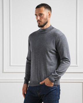 Cashmere&Whiskey Gray melange wool jumper 97397