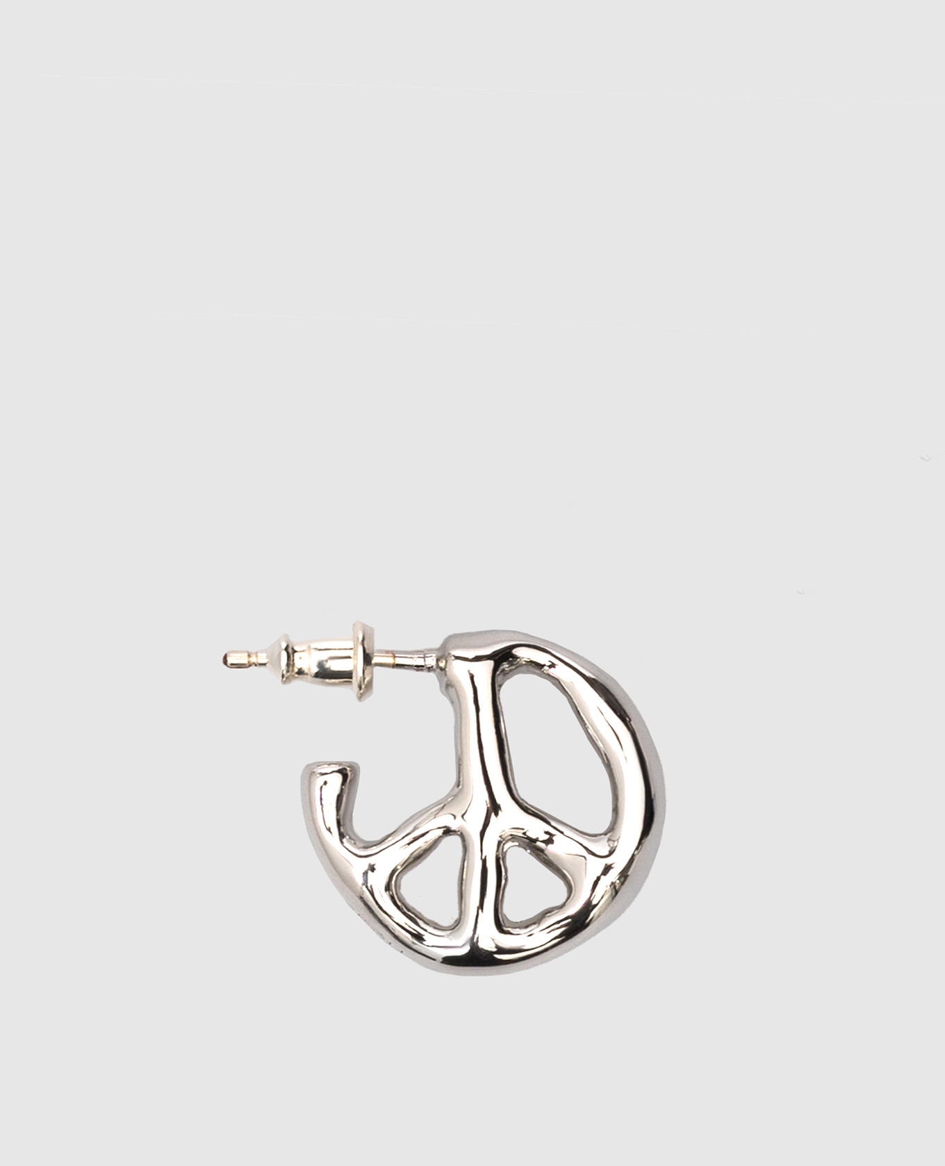 

Silver single earring with peace sign AMBUSH