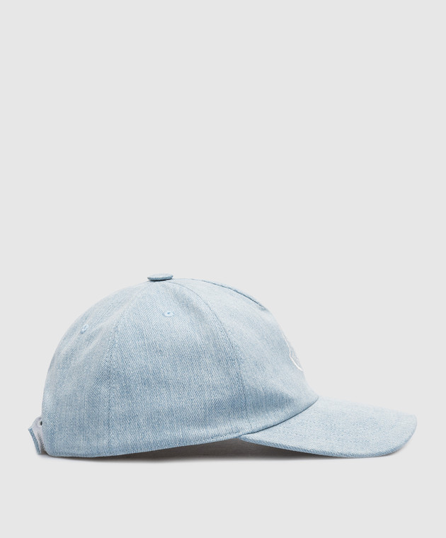Moncler - Blue denim cap with logo embroidery 3B00041596PN  display picture 1