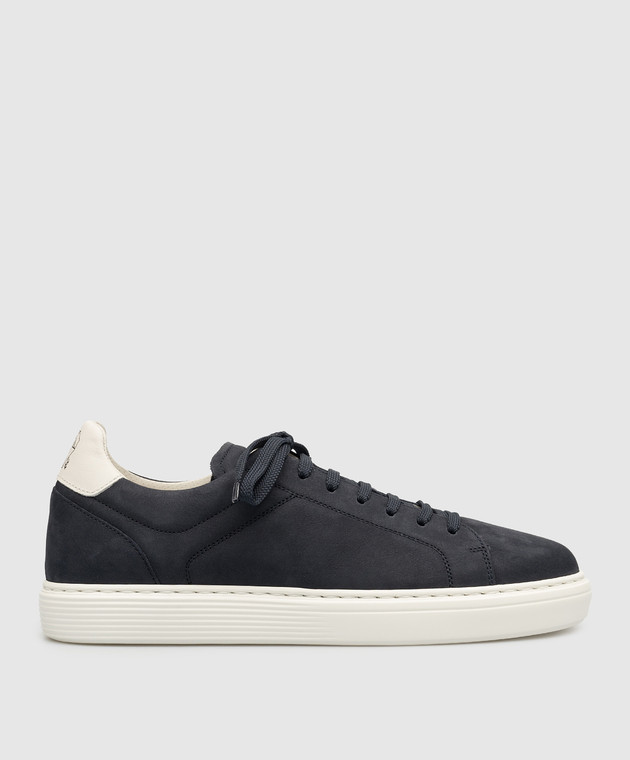 Brunello Cucinelli - Blue leather sneakers MZUDBTJ264 - shop with
