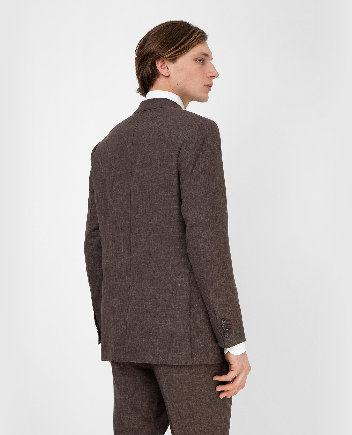 

Patterned wool, silk and linen blazer ISAIA, Brown